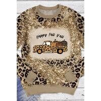 Azura Exchange Leopard Tie Dyed Pumpkin Truck Graphic Top - S thumbnail