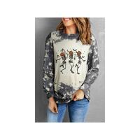 Azura Exchange Dancing Skeleton Tie Dye Long Sleeve Top - S thumbnail