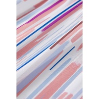 White Multicolor Striped Splash Half Sleeve Blouse - M thumbnail