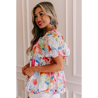 Sky Blue Parisian Avenue Babydoll Top - L thumbnail