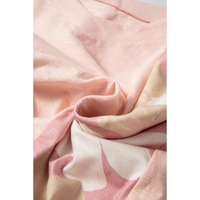 Pink Flower Patchwork Exposed Seam Oversized High Low Top - L thumbnail