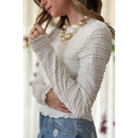 White Knit Jacquard Slim Fit Top - XL thumbnail