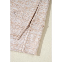 Apricot Drawstring Cowl High Neck Long Sleeve Split Top - M thumbnail