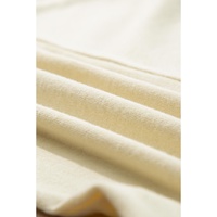 Beige Thermal Knit Patchwork Exposed Seam Long Sleeve Top - M thumbnail