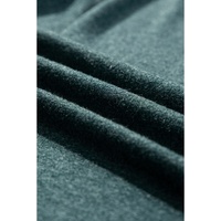 Mist Green Solid Color Long Sleeve V Neck Top - L thumbnail