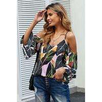 Azura Exchange Cold Shoulder Blouse - 2XL thumbnail