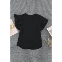 Black Forever Tonight Button Tie Top - M thumbnail