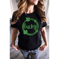 Azura Exchange Sequin Lucky Clover Print T-shirt - 2XL thumbnail