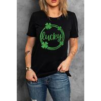 Azura Exchange Sequin Lucky Clover Print T-shirt - XL thumbnail