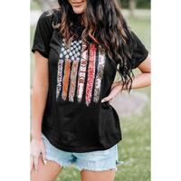 Azura Exchange American Flag Print Short Sleeve Graphic Tee - M thumbnail