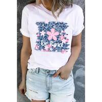 Azura Exchange Cherry Blossoms Leopard Print T-Shirt - XL thumbnail