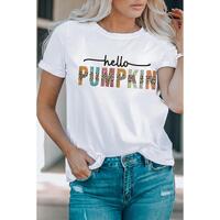 Azura Exchange Pumpkin Leopard Graphic Casual Tee - S thumbnail