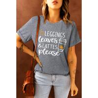 Azura Exchange Leaves and Lattes Please Graphic Tee - L thumbnail