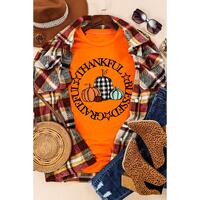 Azura Exchange Thankful Blessed Grateful Pumpkin Print T-Shirt - S thumbnail