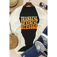 Azura Exchange Thankful Grateful Blessed Graphic Tee - S thumbnail