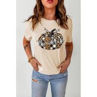 Azura Exchange Thankful Pumpkin Plaid Print Graphic Tee - L thumbnail