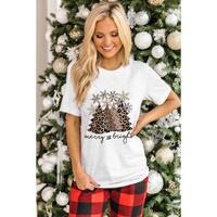 Azura Exchange Leopard Christmas Tree Graphic Print T-Shirt - S thumbnail