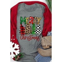 Azura Exchange Christmas Tree Pattern Crew Neck Graphic Tee - S thumbnail
