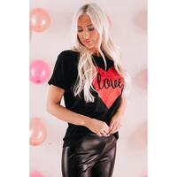 Azura Exchange Heart Shaped Glitter Print T-Shirt - M thumbnail