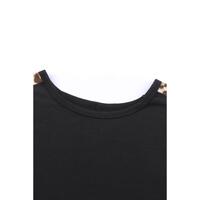 Azura Exchange Leopard Splicing Short Sleeve T-Shirt - M thumbnail