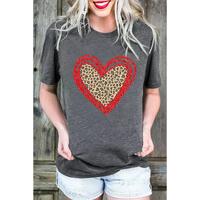 Azura Exchange Leopard Heart Graphic T-shirt - XL thumbnail