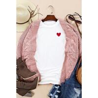 Azura Exchange Embroidered Heart Pattern T-Shirt - XL thumbnail