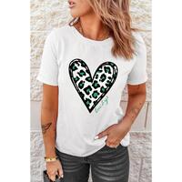Azura Exchange Leopard Heart Print St Patricks Day T Shirt - L thumbnail
