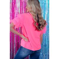 Azura Exchange Ruffled Tulle Sleeve Top - M thumbnail