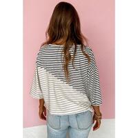 Azura Exchange Patchwork Striped Short Sleeve Top - L thumbnail