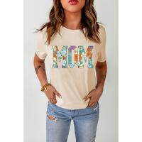 Azura Exchange Floral Letter Print T Shirt - S thumbnail