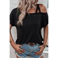 Azura Exchange Criss Cross One Shoulder T Shirt - S thumbnail