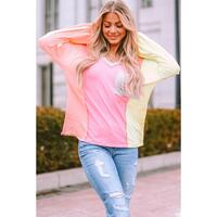 Azura Exchange Long Sleeve Striped Color Block T-Shirt - M thumbnail
