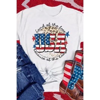 White USA Flag Slogan Graphic T-shirt - XL thumbnail