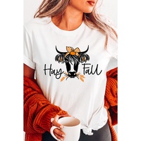 White Hay Fall Cow Head Graphic Tee - XL thumbnail