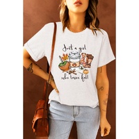 White Just A Girl Who Loves Fall Graphic T Shirt - 2XL thumbnail