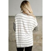 Azura Exchange Patchwork High Low Side Slits Long Sleeve Top - M thumbnail