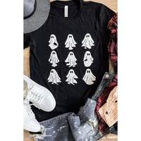 Black Halloween Ghost Graphic Tee - S thumbnail