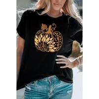 Azura Exchange Halloween Sunflower Pumpkin Graphic Tee - M thumbnail