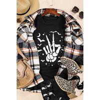 Azura Exchange Halloween Bat & Skeleton Hand Graphic Tee - S thumbnail