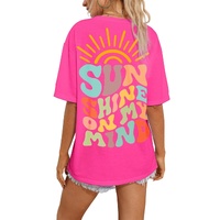 Bright Pink SUNSHINE ON MY MIND Graphic Tee - L thumbnail