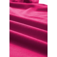 Rose Red Casual Plain Crew Neck Tee - S thumbnail