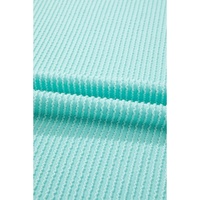 Aruba Blue Solid Color Corded Knit Round Neck Top - XL thumbnail