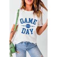 White GAME DAY Rugby Football Graphic Crewneck T Shirt - 2XL thumbnail