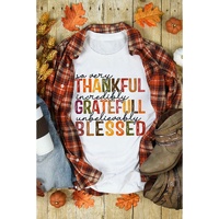 White Thanksgiving Slogan Print Crew Neck T Shirt - XL thumbnail