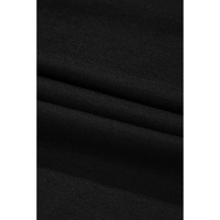 Black Santa Claus Leopard Bow Print Crew Neck Casual T Shirt - M thumbnail