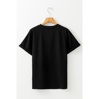 Black Christmas Big Bowknot Graphic Crewneck T Shirt - L thumbnail