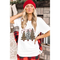 White Leopard Christmas Tree Graphic Crewneck Tee - 3XL thumbnail