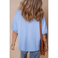 Myosotis Loose Half Sleeve Hi Low Hem T Shirt - L thumbnail