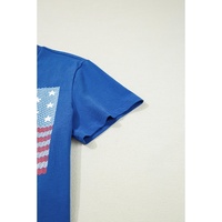Real Teal American Flag Pattern Crewneck Tee - L thumbnail