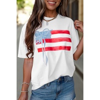 White Flag Bow Graphic Crewneck Tee - M thumbnail
